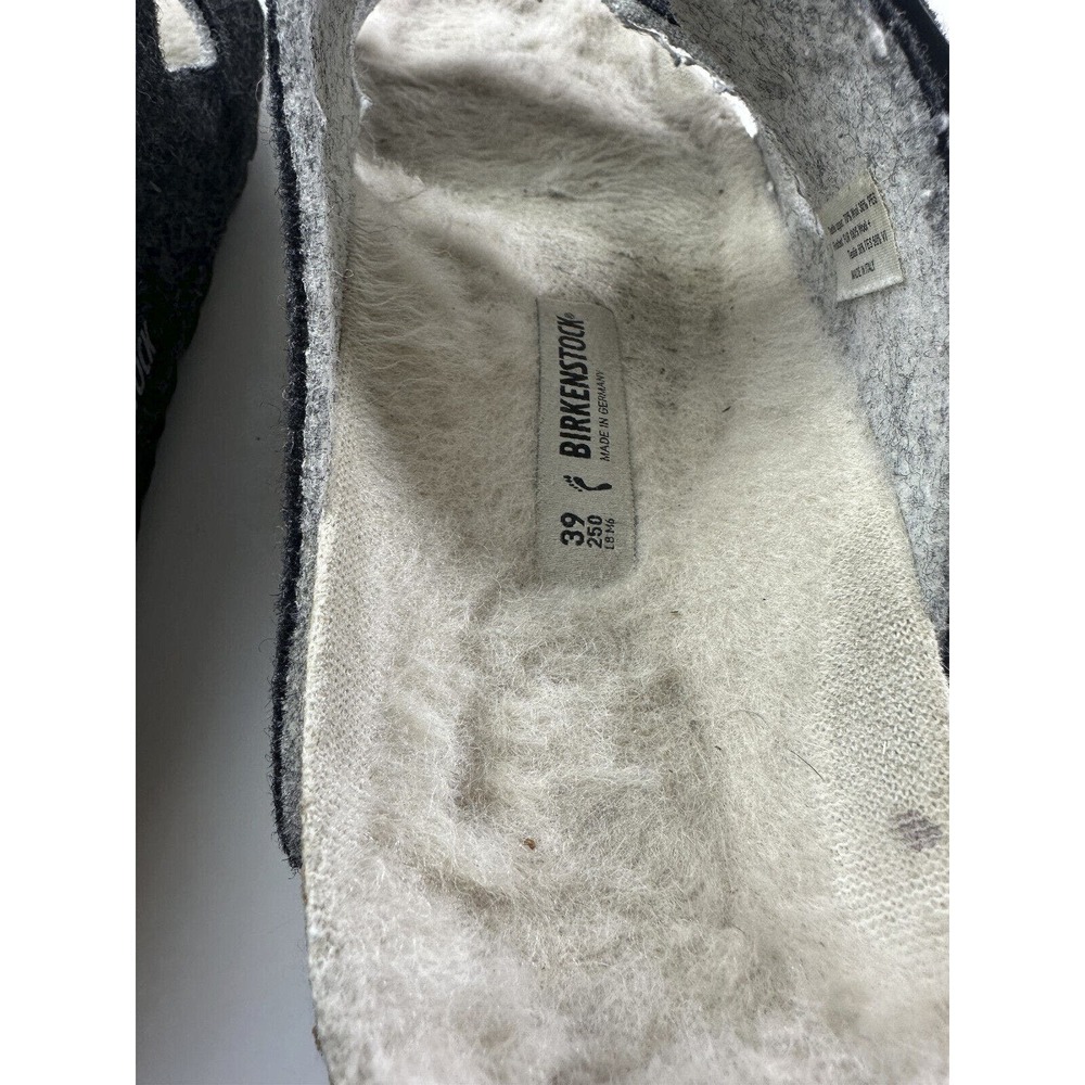 Birkenstock Arizona Shearling Sandal Charcoal Gray Cork Suede Women's 39 Size 8 - Picture 12 of 16